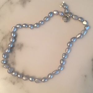 Gray baroque freshwater pearl necklace.